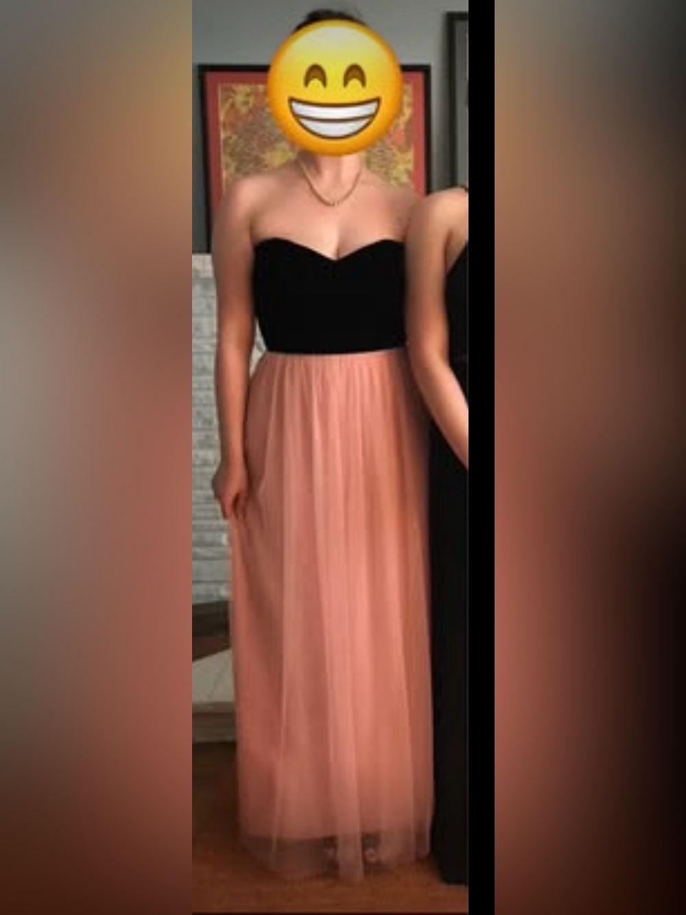 Women’s Formal Long Dress Black Velvet Pink Skirt size 12